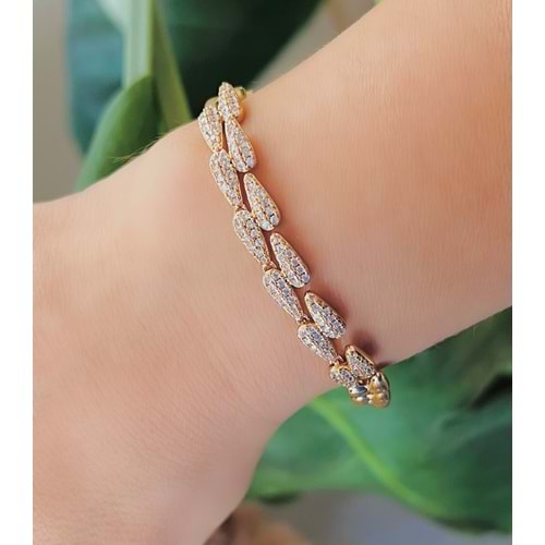 XUPING 2'Lİ GÖRÜNÜMLÜ TASARIM BİLEKLİK 17+2CM-ROSE ACR6445