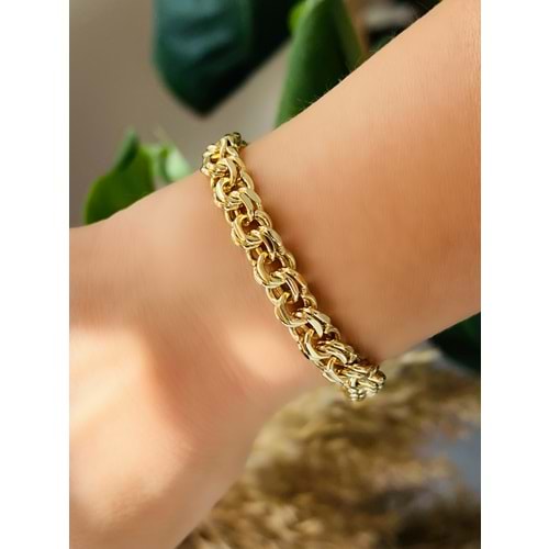 XUPING 14K İÇ İÇE GEÇMELİ ZİNCİR BİLEKLİK 20CM ACR6668
