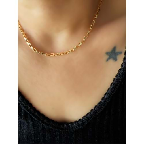 GOLD RENK CHOKER KÜP ZİNCİR KOLYE 40 CM ACR6963