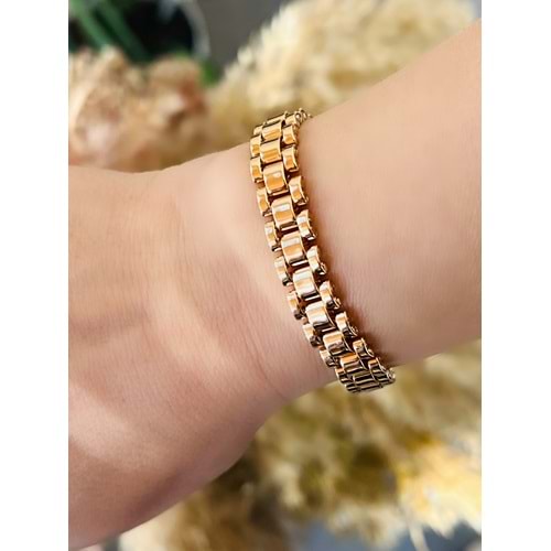 XUPING TAŞSIZ KORDON BİLEKLİK 19CMX8MM-ROSE RENK ACR7094