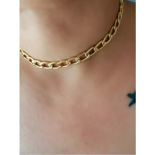 GOLD RENK ZİNCİR CHOKER KOLYE ACR7363