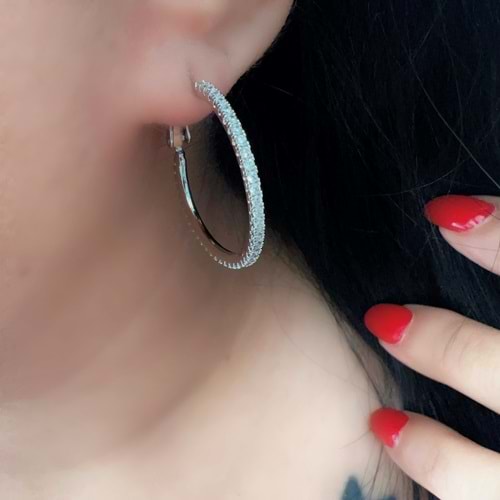 XUPING SUYOLU HALKA KÜPE-GÜMÜŞ RENK ACR7592