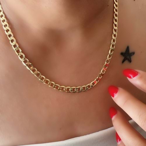 XUPING 14K FİGARO ZİNCİR KOLYE 45CM-GOLD ACR7756