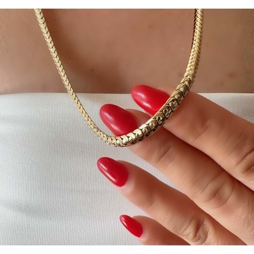 XUPING 14K ÖRGÜ ZİNCİR KOLYE 60CM-GOLD ACR7781