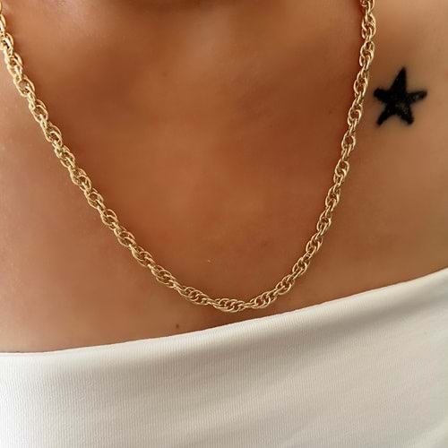 XUPING 14K BURGU ZİNCİR KOLYE 50CM-GOLD ACR7795