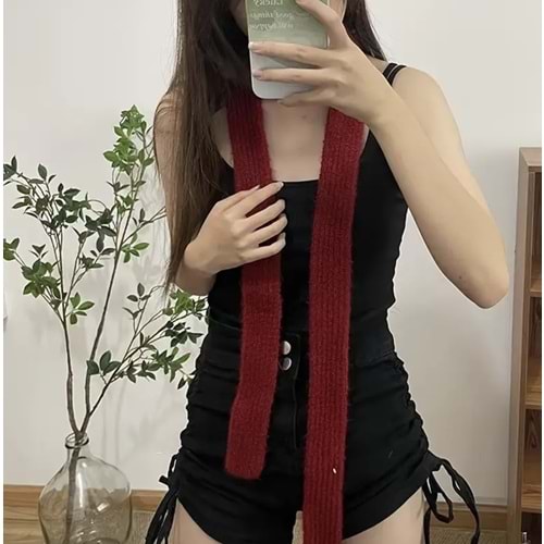 VİNTAGE KIRMIZI RENK DAR, YUMUŞAK, SICAK TUTAN ATKI ACR8120