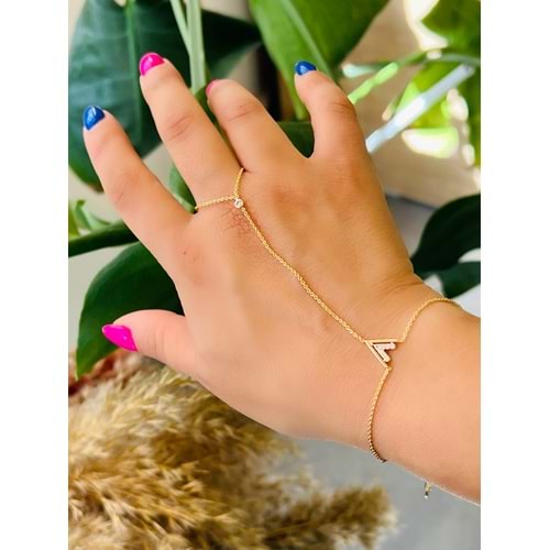 ÖZEL SERİ TAŞLI V ŞAHMERAN-GOLD RENK ACR8250