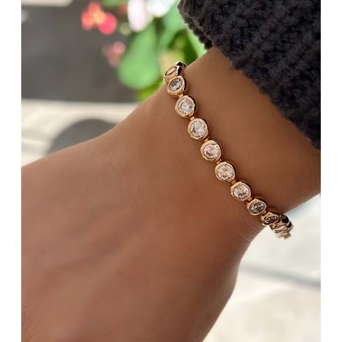 XUPING YUVARLAK TAŞLI BİLEKLİK 17+2 CM-ROSE RENK ACR8315