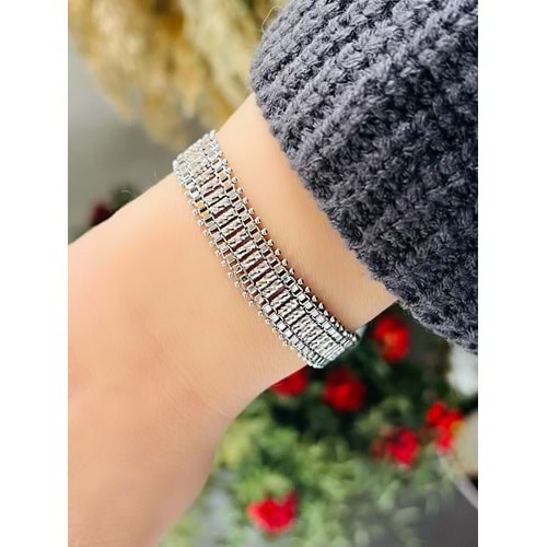 XUPING ÇUBUK HASIR BİLEKLİK 19CM-GÜMÜŞ RENK ACR8320