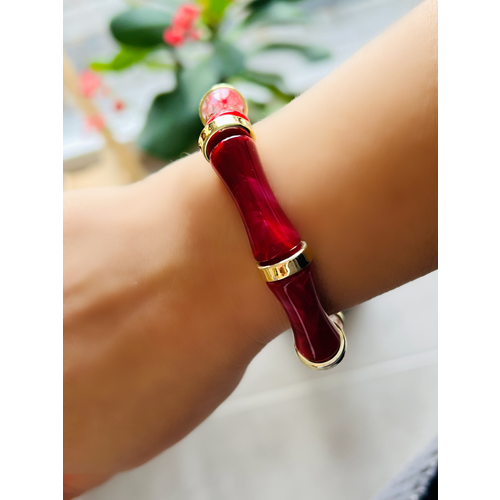 KIRMIZI HARELİ LASTİKLİ BİLEKLİK ACR8698