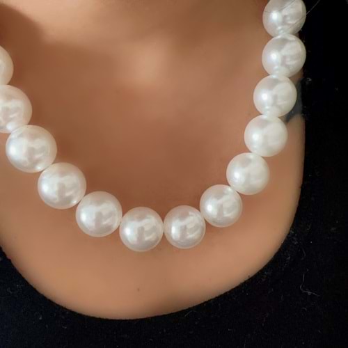 İNCİ KOLYE-İRİ BONCUKLU 44+4CM ACR8868