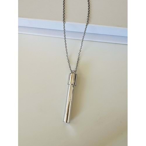 İÇİNE NOT KOYULABİLEN UNİSEX ÇELİK DİLEK KOLYESİ 72CM ACR9280