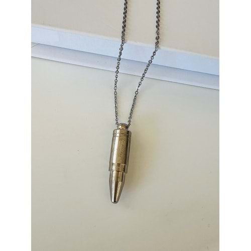 ERKEK KAPAĞI AÇILABİLEN ÇELİK KURŞUN KOLYE 72CM ACR9283