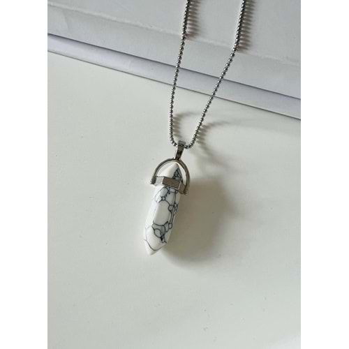 ERKEK HAVLİT DOĞALTAŞ ÇELİK ÇİVİ 70CM KOLYE ACR9289