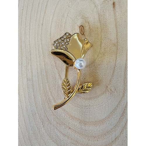 TAŞLI, İNCİLİ LALE BROŞ ACR9604