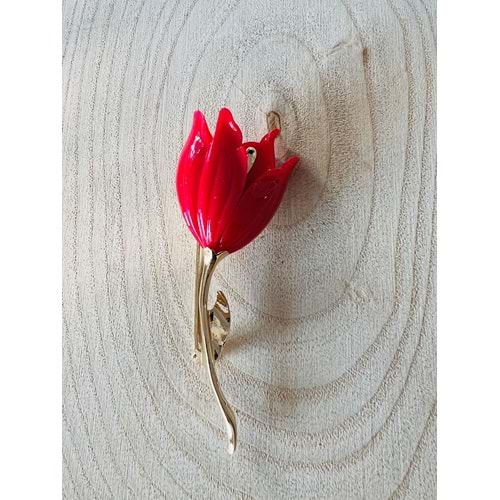 KIRMIZI LALE BROŞ ACR9610