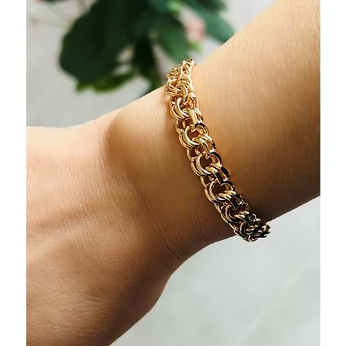 XUPING ROSE RENK İÇ İÇE GEÇMELİ ZİNCİR BİLEKLİK 21CM ACR9733