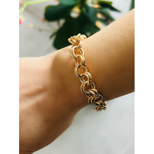 XUPING ROSE RENK BİRBİRİNE GEÇMELİ ÇİFT HALKA ZİNCİRLİ BİLEKLİK 18CM ACR9735