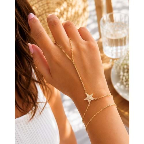 YILDIZLI GOLD RENK ŞAHMERAN ACR9781