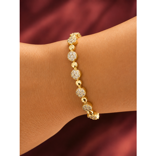 XUPING GOLD RENK, YUVARLAK ZİRKON TAŞLI BİLEKLİK 17+2CM ACR9821