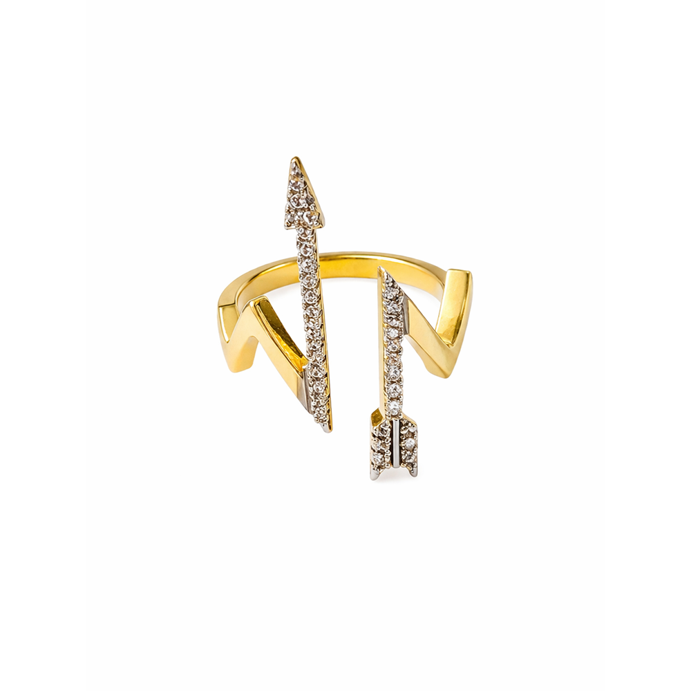 ÖNDEN AYARLANABİLİR GÜMÜŞ TAŞLI ARROW YÜZÜK ACR0118