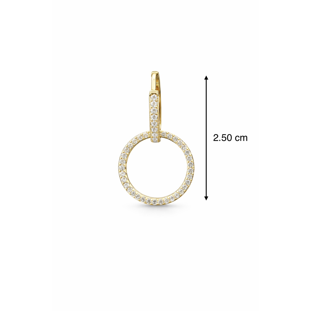 XUPING 14K GOLD RENK TAŞLI, BİRBİRİNE GEÇMELİ, İKİ AYRI KÜPEDEN OLUŞAN KÜPE ACR0313