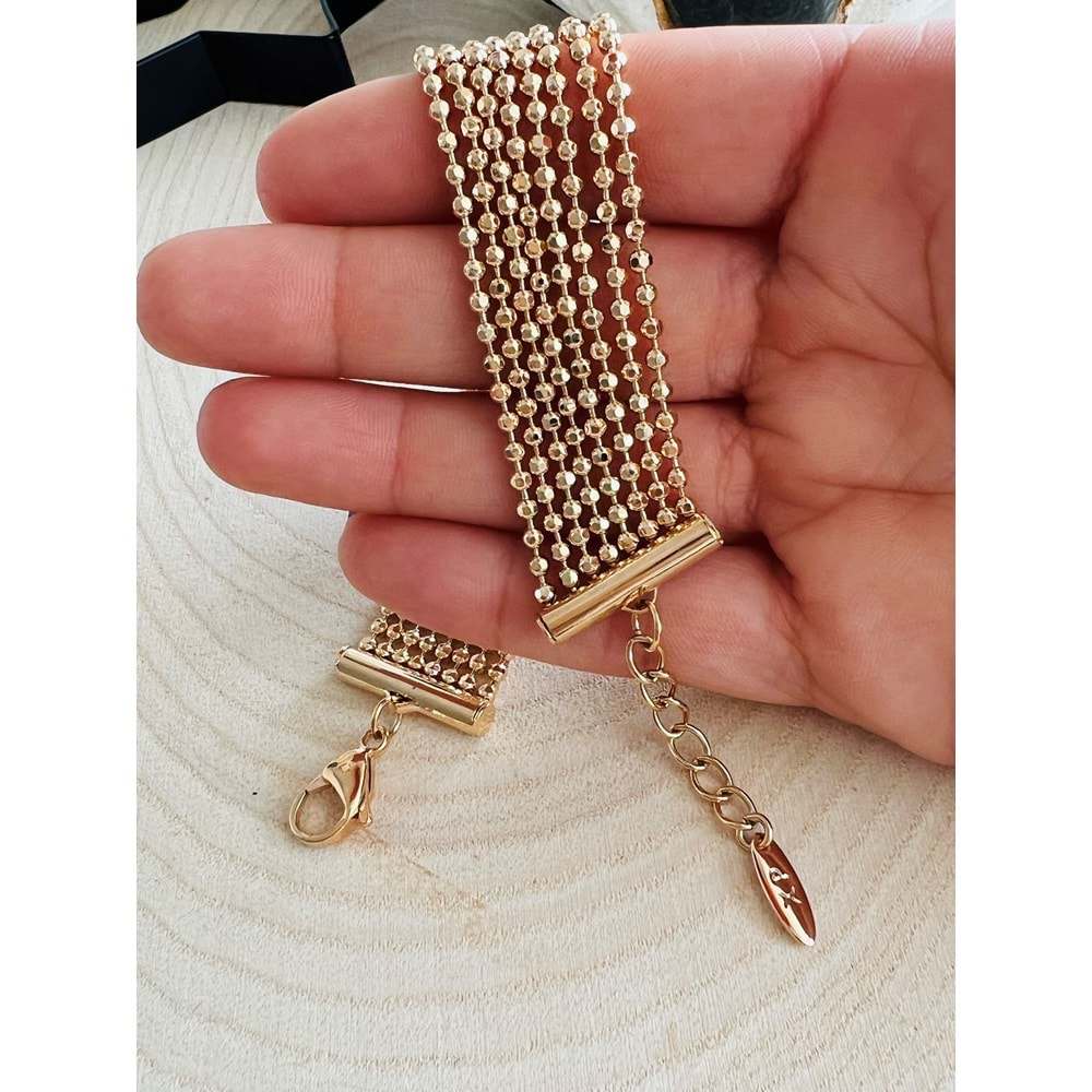 XUPING ROSE RENK ÇOKLU TOP ZİNCİR BİLEKLİK 17+3 CM ACR1473