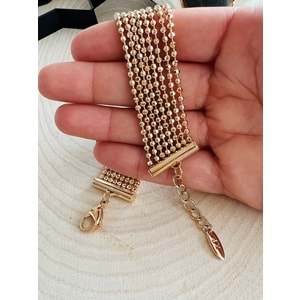 XUPING ROSE RENK ÇOKLU TOP ZİNCİR BİLEKLİK 17+3 CM ACR1473