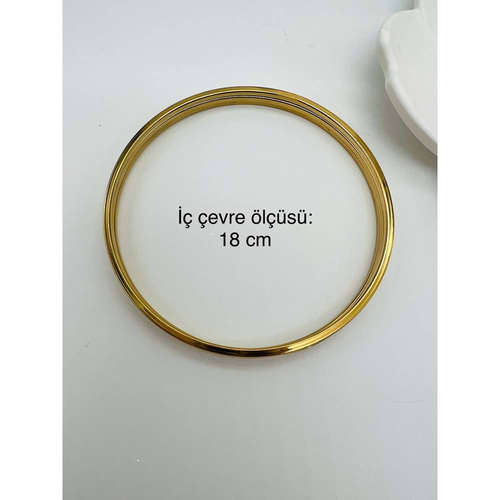 ÇELİK ÜÇLÜ AJDA BİLEZİK 3MM GOLD ACR1699