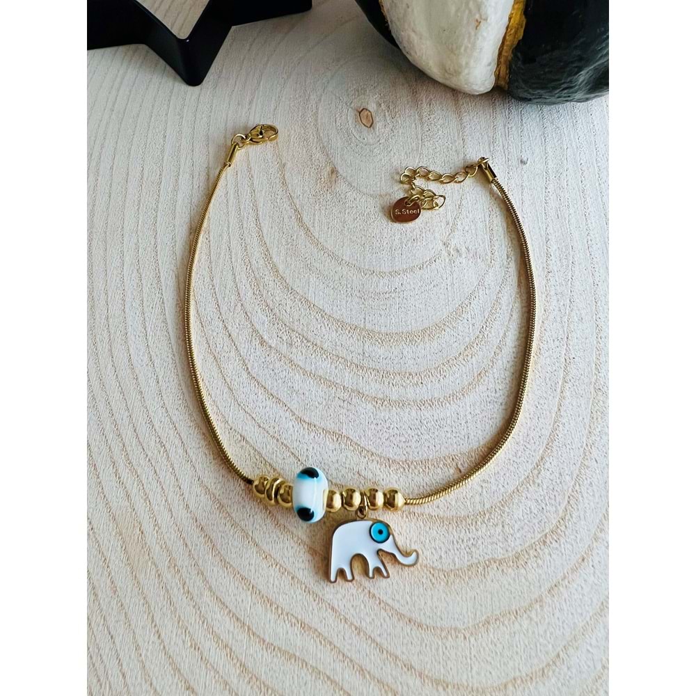 GOLD RENK FİL FİGÜRLÜ ÇELİK HALHAL 22+4 CM ACR2198