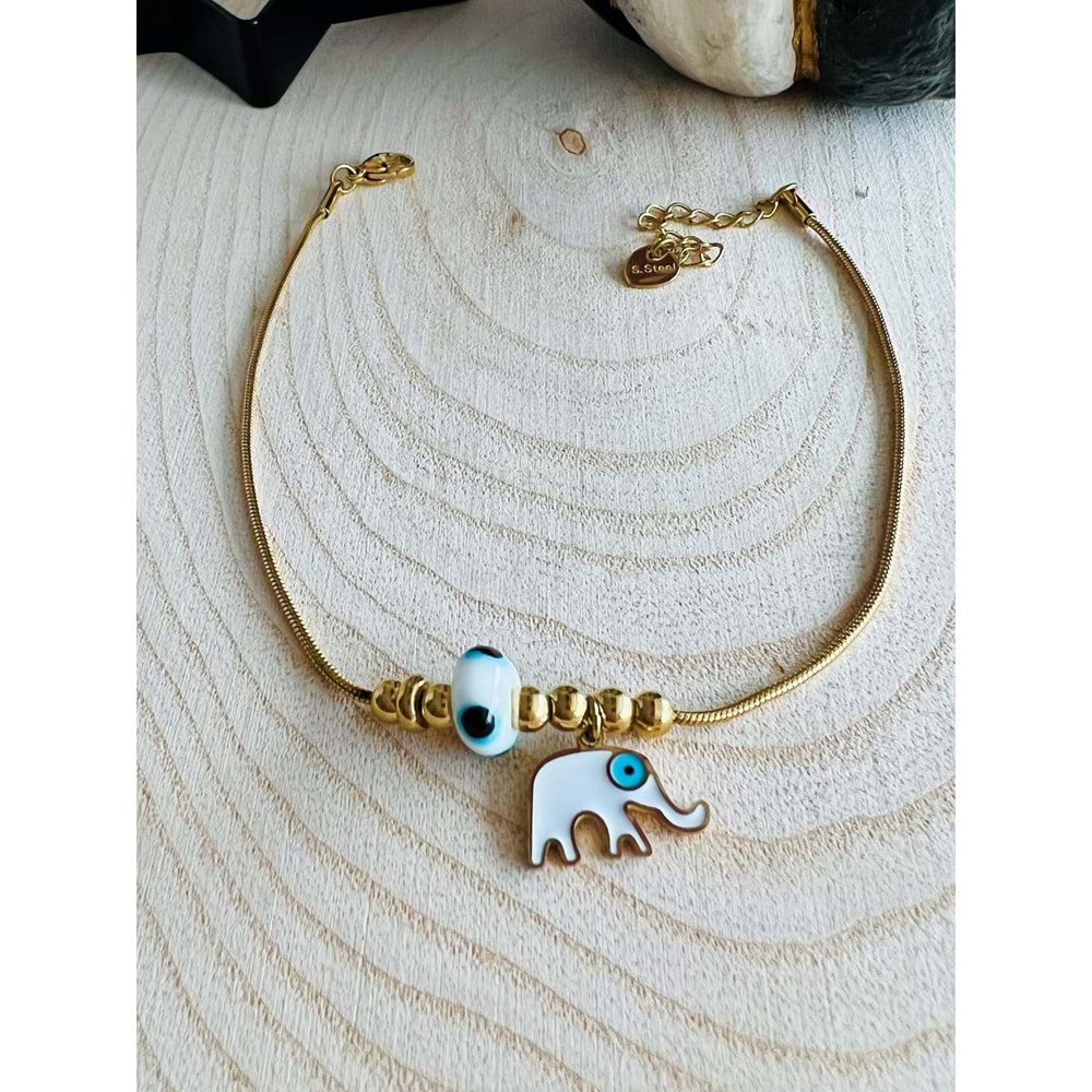 GOLD RENK FİL FİGÜRLÜ ÇELİK HALHAL 22+4 CM ACR2198