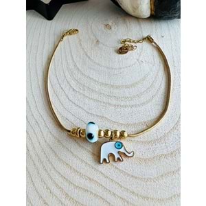 GOLD RENK FİL FİGÜRLÜ ÇELİK HALHAL 22+4 CM ACR2198