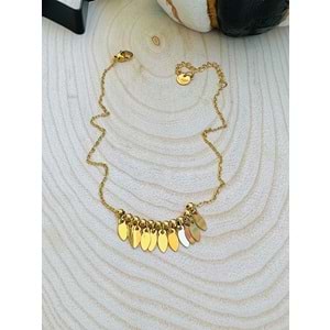 GOLD RENK SALLANTILI PUL ÇELİK HALHAL 23+5 CM ACR2314