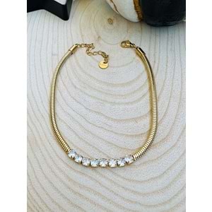 GOLD RENK SU YOLU BURGU ZİNCİR ÇELİK HALHAL 21+6 CM ACR2315