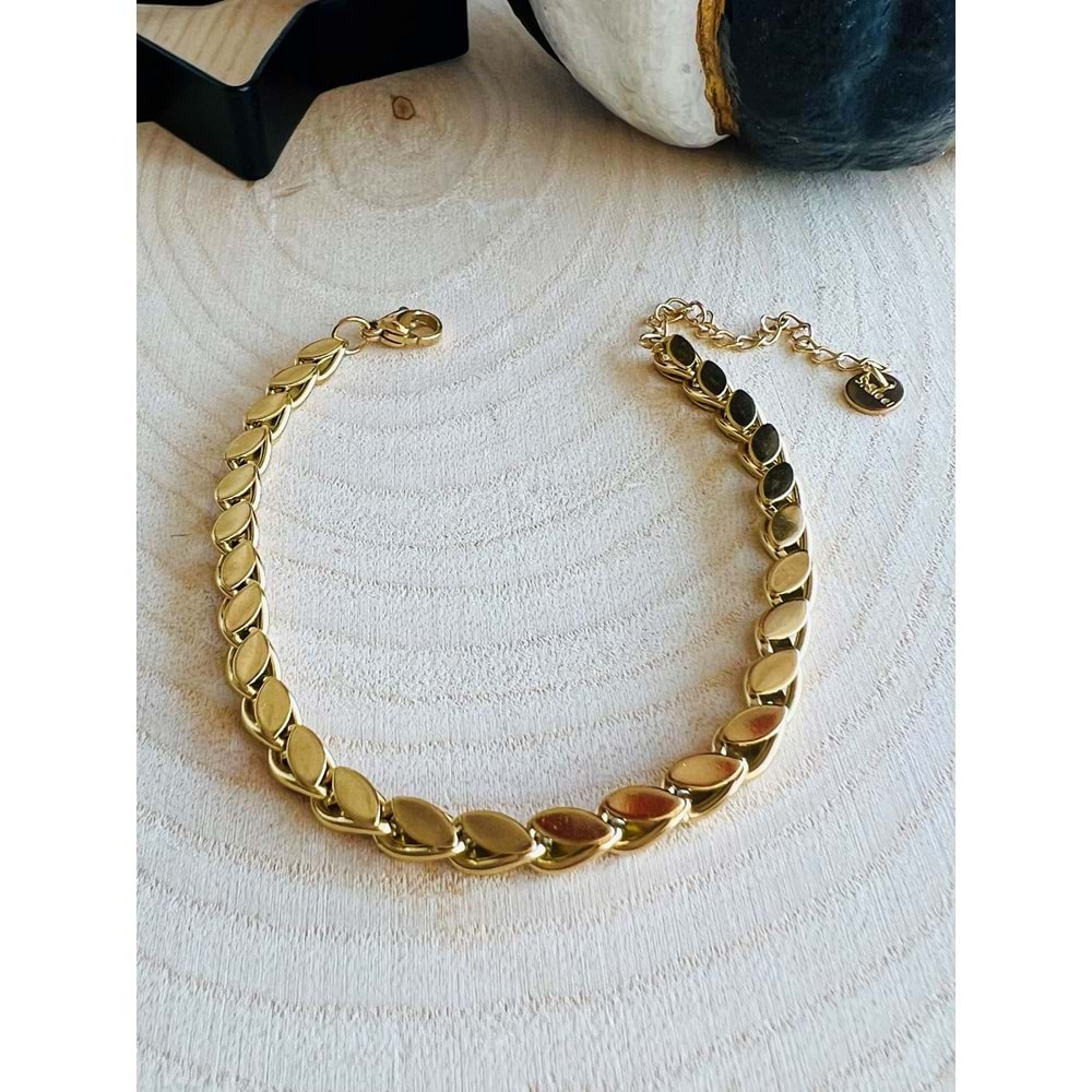 GOLD RENK ÇELİK ARPA BİLEKLİK ACR2351