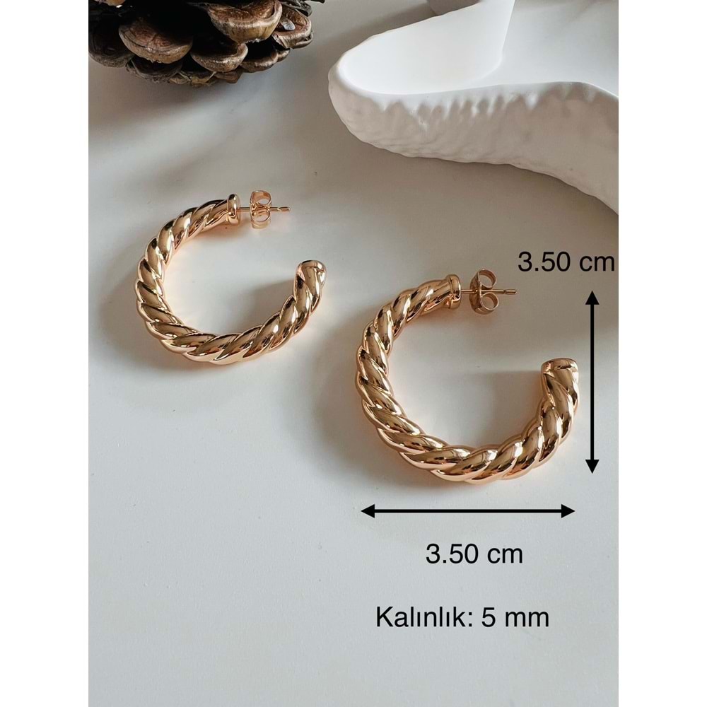 XUPING BURGU HALKA KÜPE ROSE RENK ACR2560