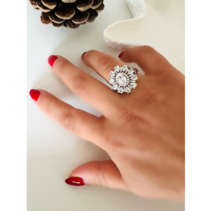 AYARLANABİLİR TAŞLI ÇELİK YÜZÜK GÜMÜŞ ACR2618