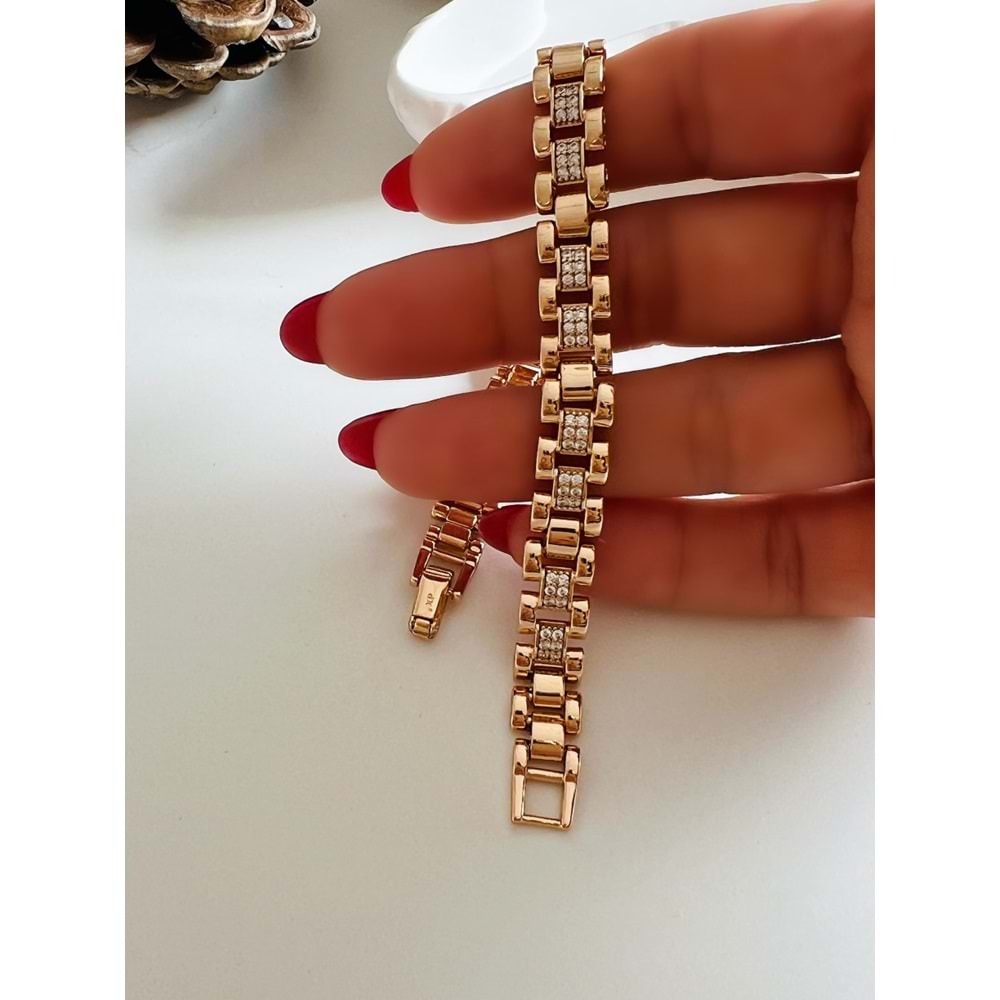 XUPING TAŞLI KORDON BİLEKLİK 19 CM ROSE ACR2785