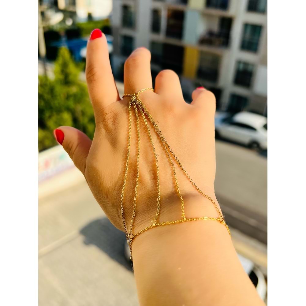 GOLD RENK ÇOKLU ZİNCİR ÇELİK ŞAHMERAN ACR2911