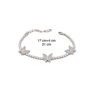XUPING GÜMÜŞ RENK KELEBEKLİ SUYOLU BİLEKLİK 17+4CM ACR3093