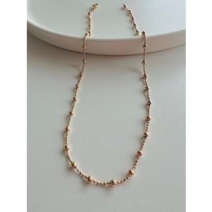 XUPING DORİKALI TOP ZİNCİR KOLYE 45 CM-ROSE ACR3253