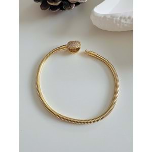 ÇELİK KLİPSLİ KALPLİ CHARM BİLEKLİK GOLD ACR3668
