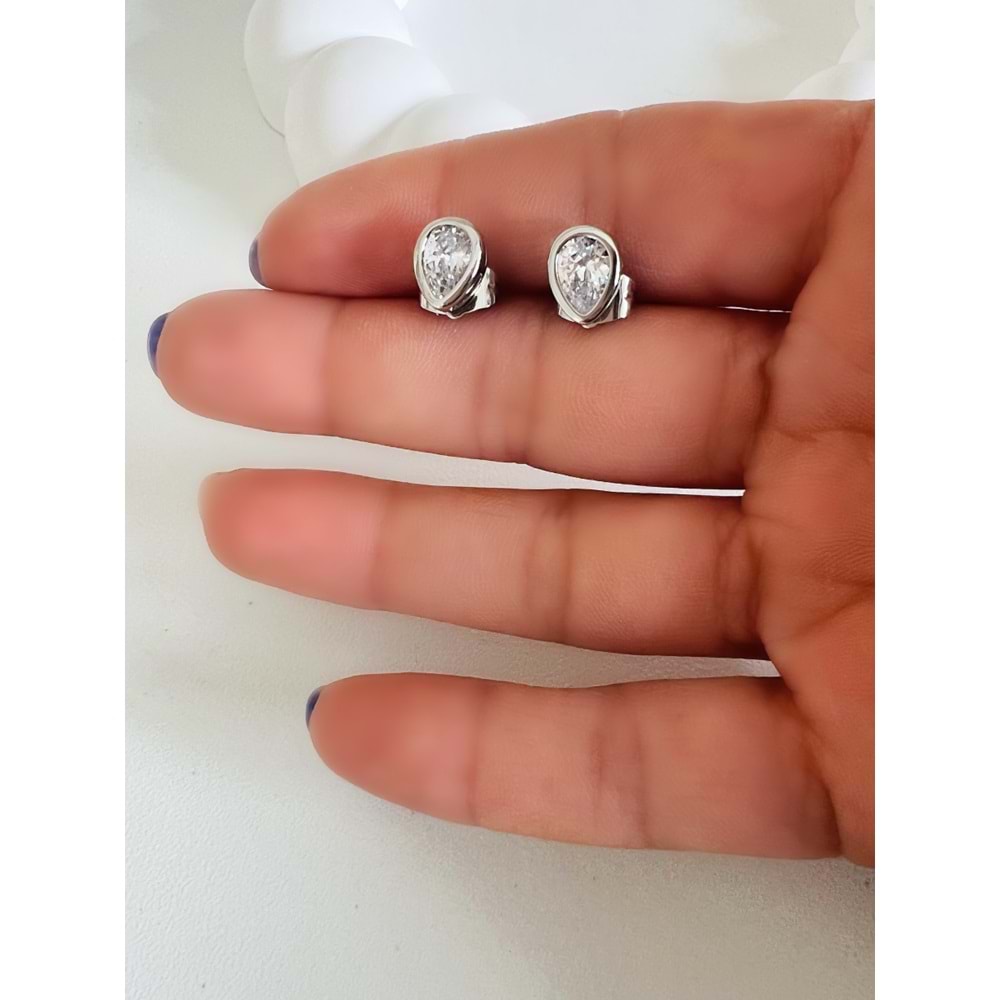 XUPING MİNİMAL DAMLA KÜPE 6MM-GÜMÜŞ ACR3956
