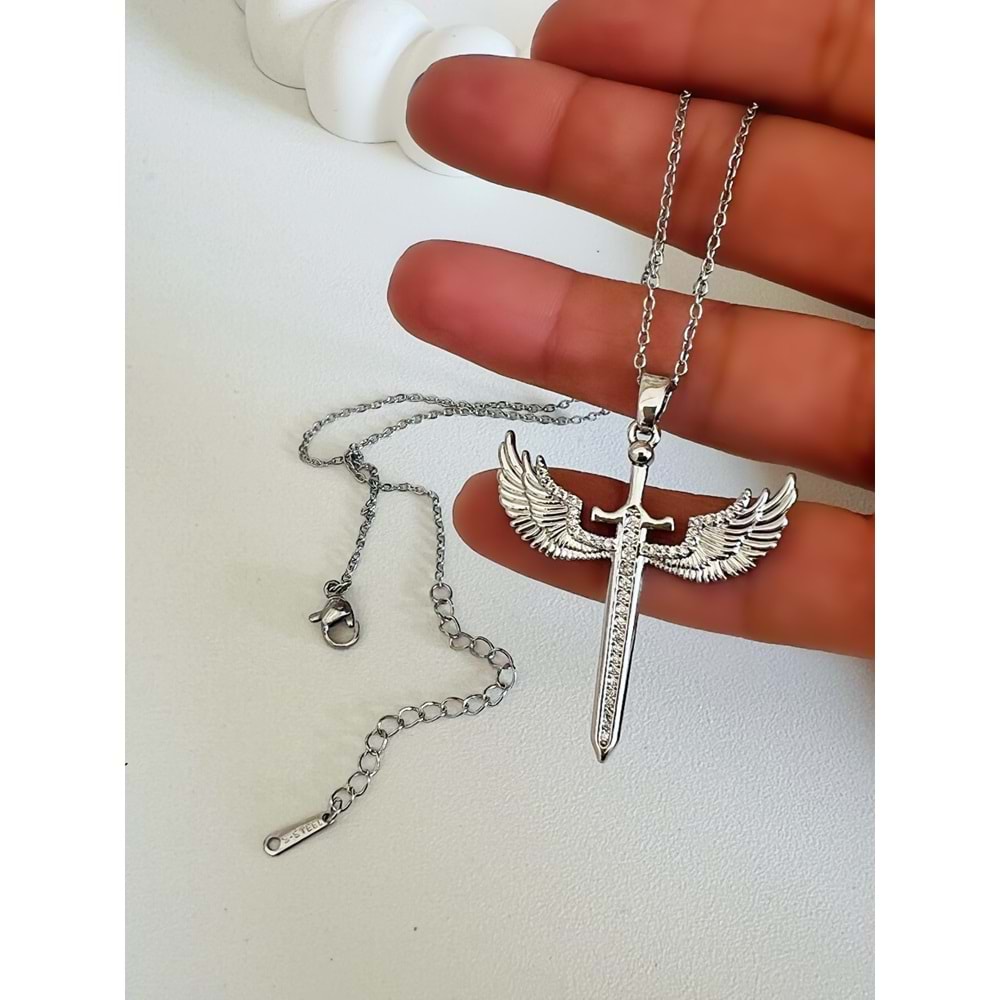 MİKAİL KILICI ÇELİK KOLYE 39+6 CM GÜMÜŞ ACR3968