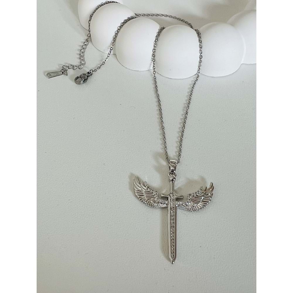 MİKAİL KILICI ÇELİK KOLYE 39+6 CM GÜMÜŞ ACR3968