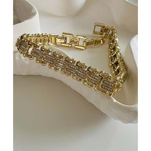 XUPING TAŞLI KORDON BİLEKLİK 17+2 CM-14K GOLD ACR4104