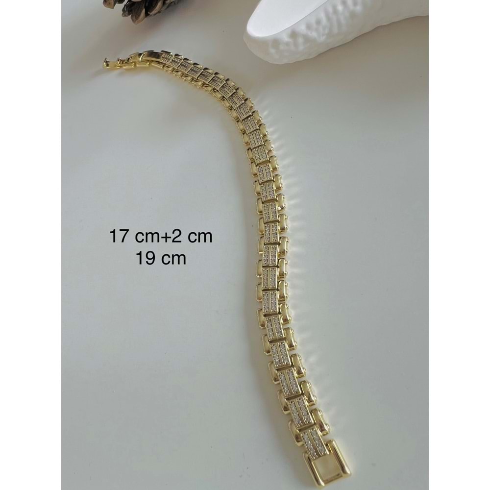 XUPING TAŞLI KORDON BİLEKLİK 17+2 CM-14K GOLD ACR4104