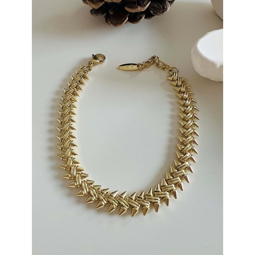 XUPING ÇİVİ MODEL BİLEKLİK 18+3 CM-14K GOLD ACR4107