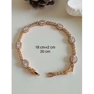 XUPING OVAL TAŞLI BİLEKLİK 18+2 CM-ROSE ACR4112