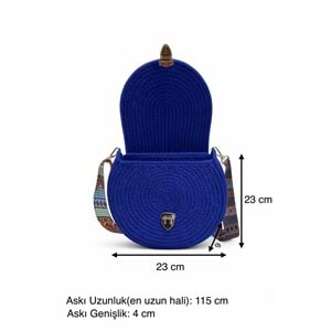 GADE EL YAPIMI SAKS MAVİSİ MAKARON ÇANTA ACR4166